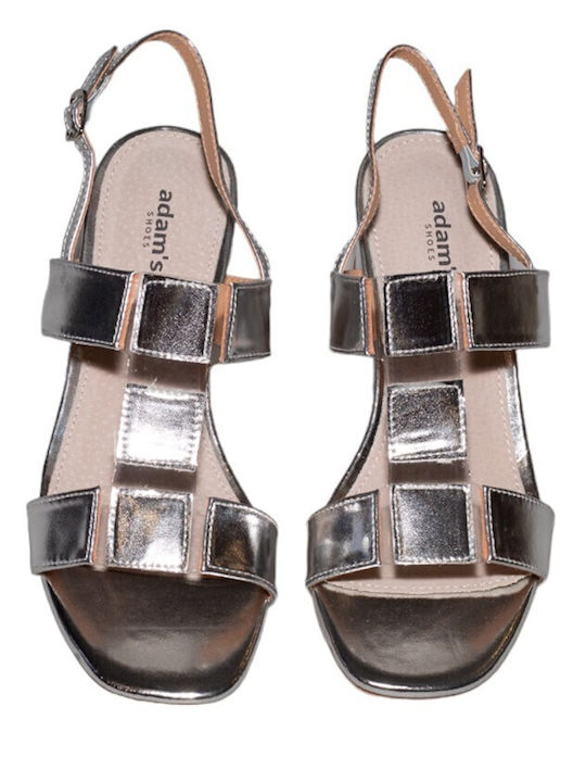 Adam's Shoes Women's Sandals Silver with Medium Heel