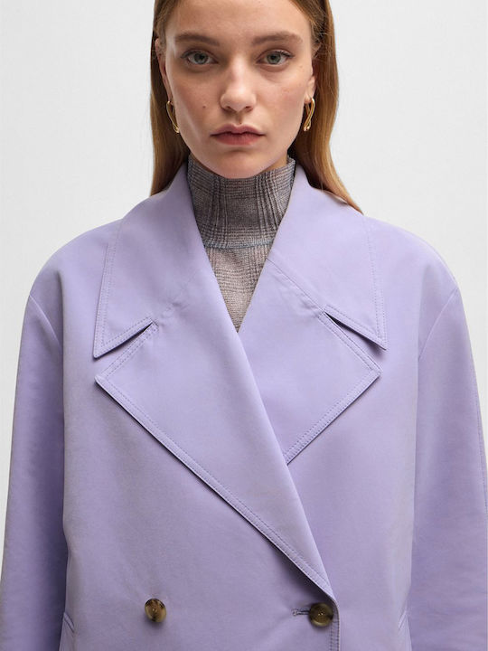 Cadeta Women's Purple Coat with Buttons