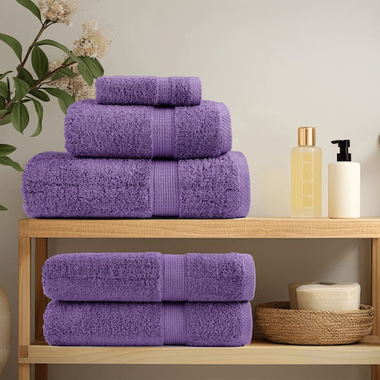 vidaXL Set 10 Hotel Pool and Beach Towels 200x80 cm 600gsm Purple