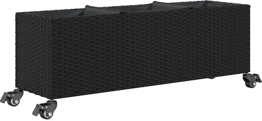 vidaXL Garden Planter Box Plastic Black 107x32x38cm.