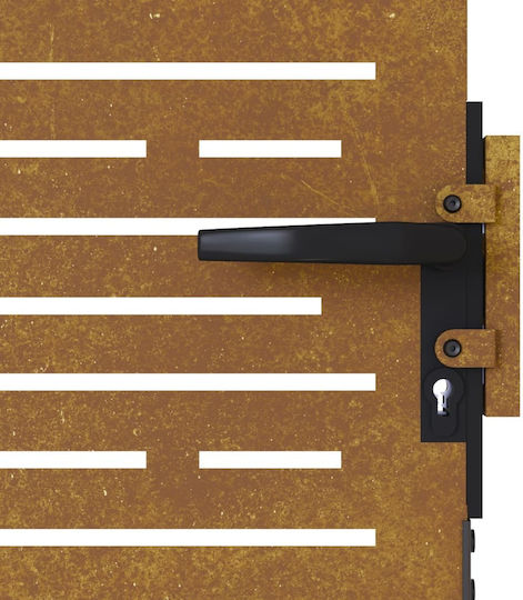 vidaXL Metal Fence Gate in Brown Color 75x85cm