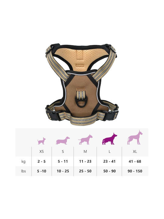 vidaXL Dog Harness Brown Large 4013372
