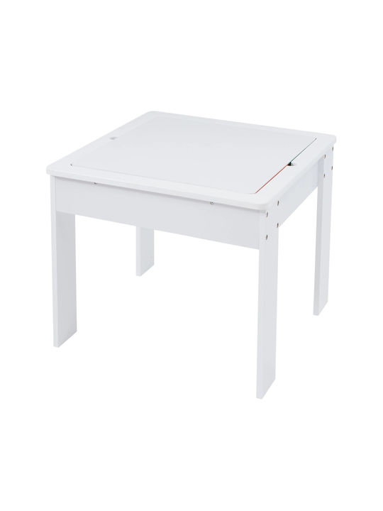 Kids Table and Chairs Set made of Wood White