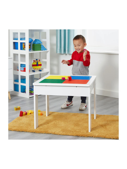 Kids Table and Chairs Set made of Wood White