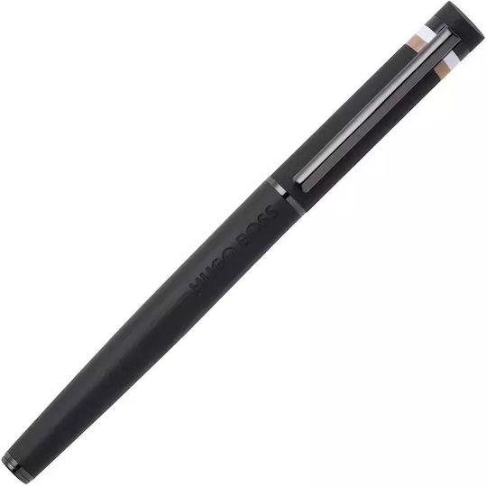 Boss Essential Iconic Σημειωματάριο A5 Ριγέ με Στυλοθήκη Μαύρο