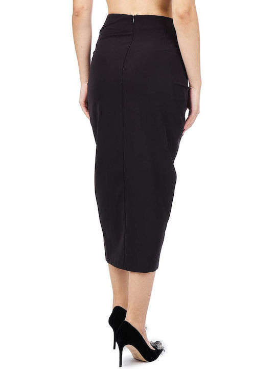 Access Midi Envelope Skirt in Black color