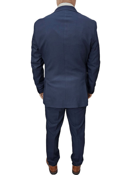 Summer Men's Suit with Slim Fit Navy