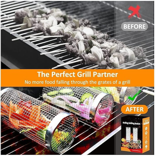 Aj BBQ Rolling Grilling Baskets Cooking Appliances Accessories