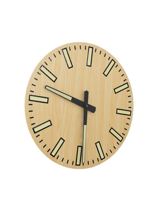 vidaXL Silent Wall Clock Wooden Yellow Ø30cm