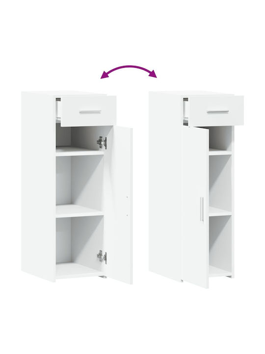 Living Room Cabinet Made of Particle Board White 30x42.5x93cm
