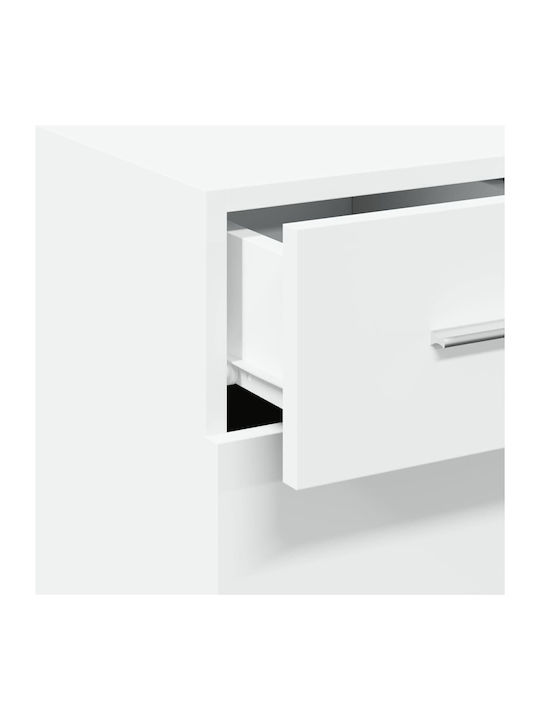 Living Room Cabinet Made of Particle Board White 30x42.5x93cm