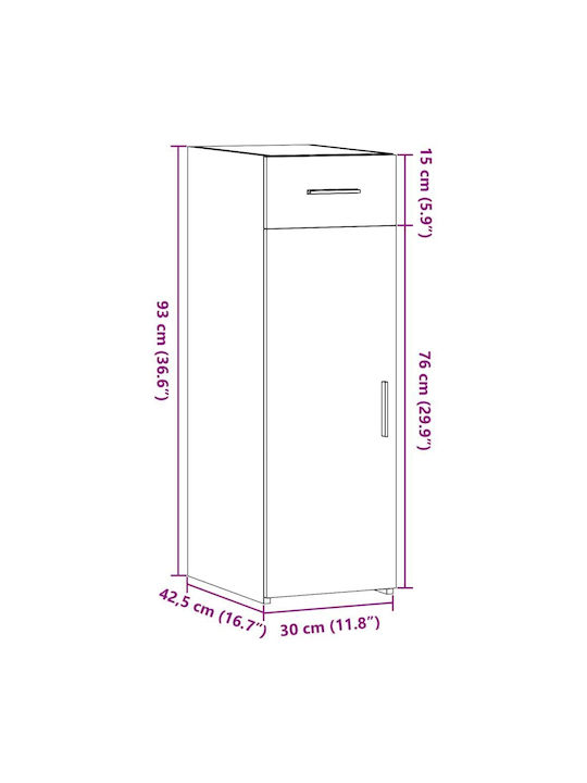 Ντουλάπι Δαπέδου Καφέ 30x42.5x93εκ.