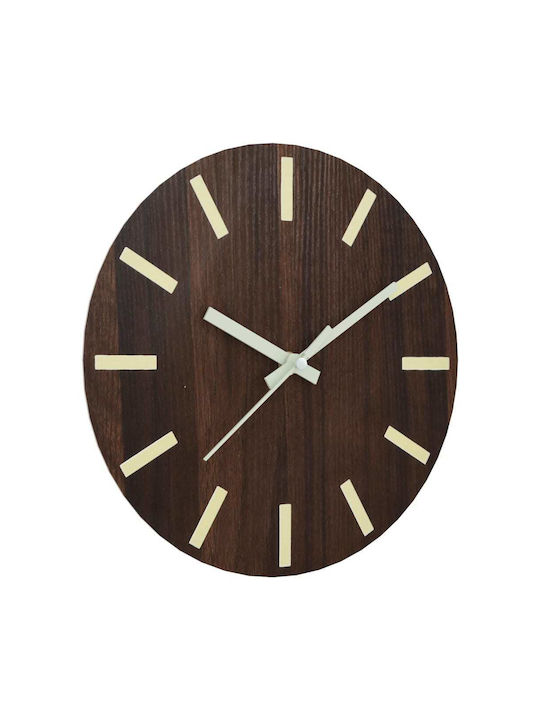 vidaXL Silent Wall Clock Wooden Brown Ø30cm