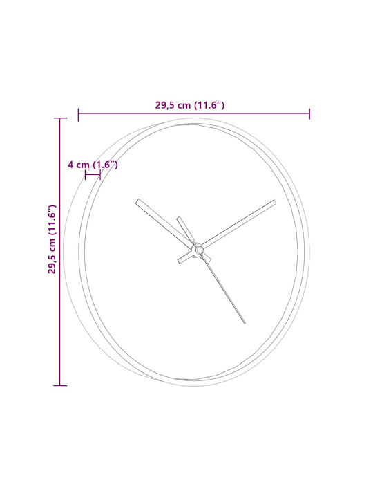 vidaXL Αθόρυβο Ρολόι Τοίχου Μπλε Ø25.5cm