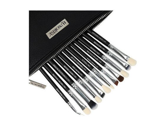 Set 12 Makeup Brushes Luxorise Silver Bag Included