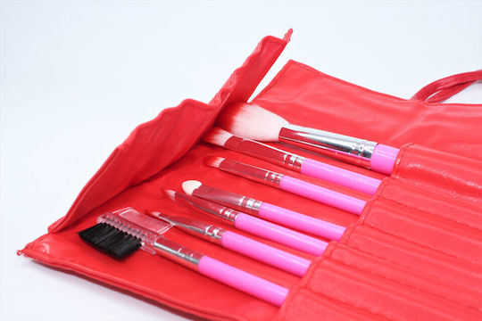Set 7 Makeup Brushes Fraulein Red