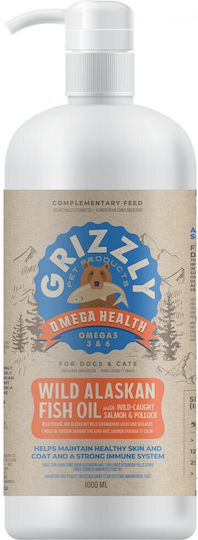 Grizzly Λάδι Σολομού Σκύλου και Γάτας 1000ml για Ενίσχυση Οργανισμού