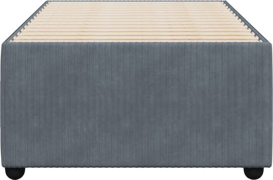 Vidaxl Πλαίσιο Κρεβατιού Σκούρο Γκρι 100x200cm Βελούδινο 1 Τεμ Μονό Γκρι