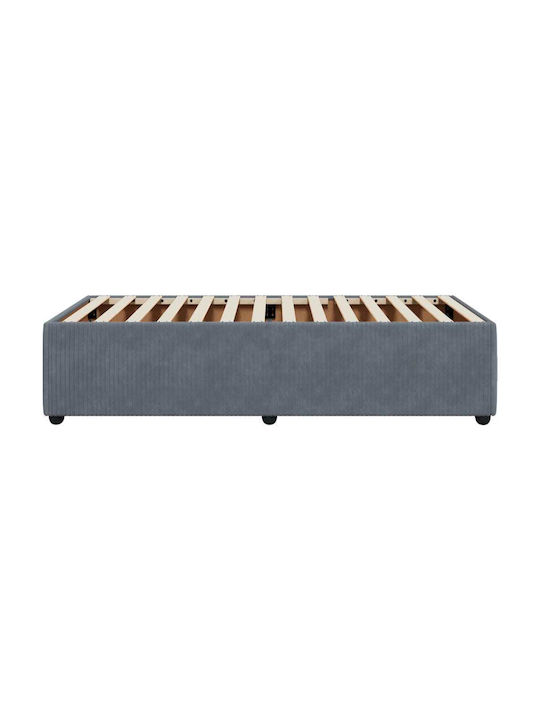 Vidaxl Bettgestell Dunkelgrau 100x200cm Samt 1 Stück Einzelbett Grau