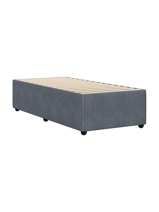 Vidaxl Bettgestell Dunkelgrau 100x200cm Samt 1 Stück Einzelbett Grau