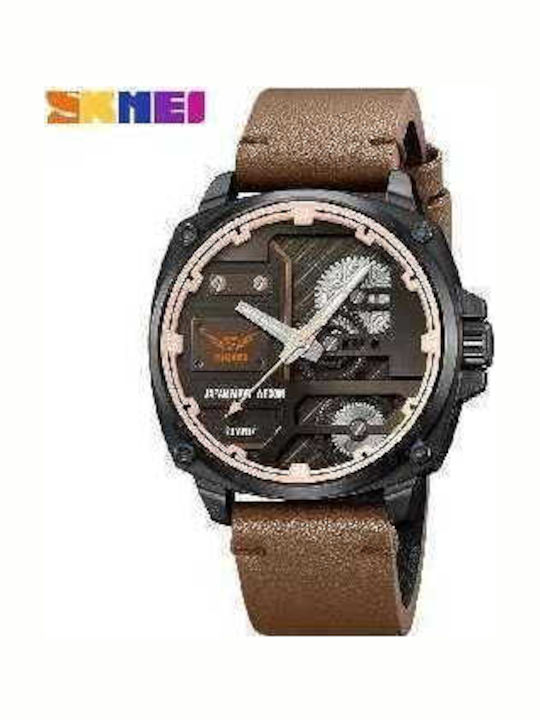 Skmei 2289 Мъжки Часовник На Батерия с Кожена Каишка