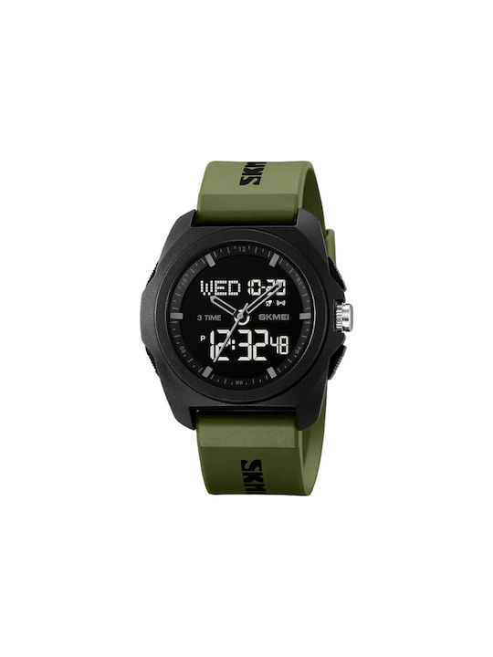 Skmei Analog/Digital Watch Battery with Rubber Strap Green