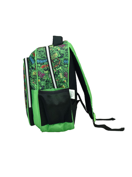 Gim Ninja Turtles Schulranzen Rucksack Kindergarten Schwarz mit Flaschenhalter 12Liter