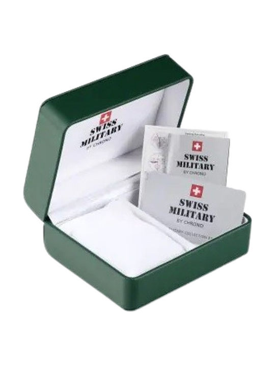 Swiss Military by Chrono Спорт Мъжки часовник Хронограф На батерия Сребърен Метална гривна