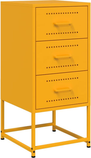 Metal Bedside Tables Yellow 2 Pieces 36x39x78cm