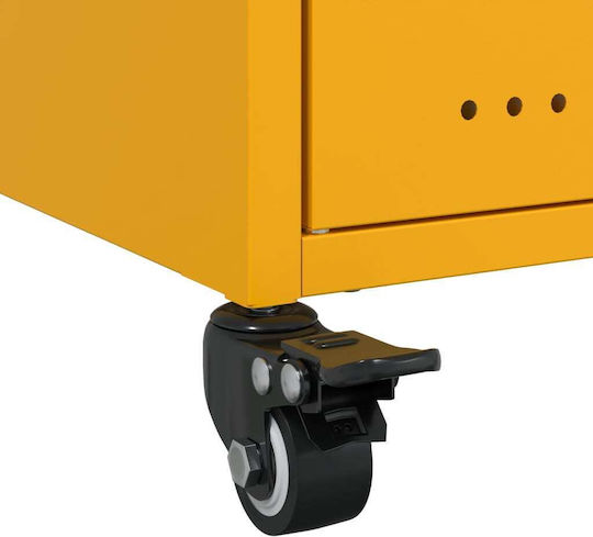 Wooden Bedside Tables Yellow 2 Pieces 36x39x59cm