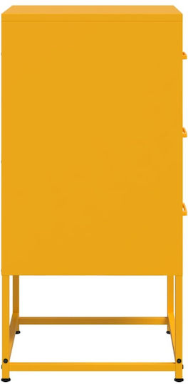Metal Bedside Tables Yellow 2 Pieces 36x39x78cm