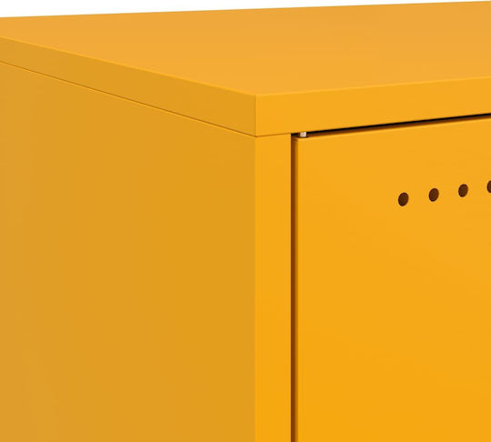 Metal Bedside Tables Yellow 2 Pieces 36x39x78cm