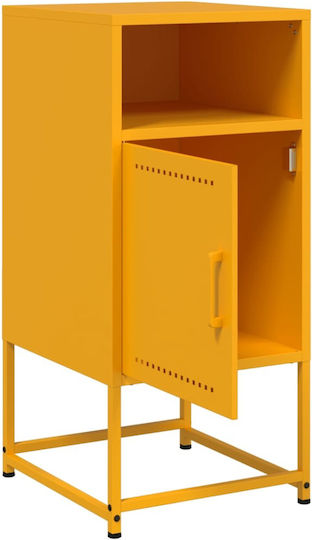 Metal Bedside Tables Yellow Set of 2 36x39x78cm