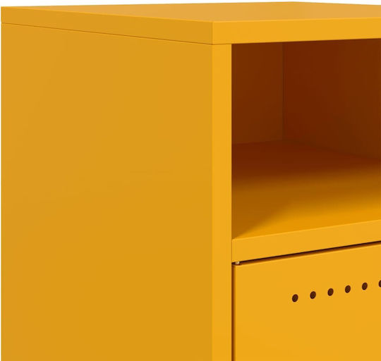 Wooden Bedside Tables Yellow 2 Pieces 36x39x59cm