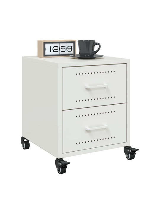 Metal Bedside Tables White 2 Pieces 36x39x43.5cm