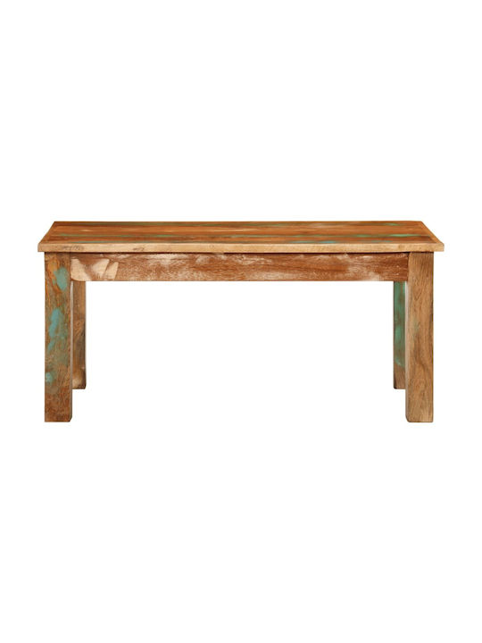 Rectangular Central Coffee Table Made of Solid Wood Multicolour W100xD55xH45cm