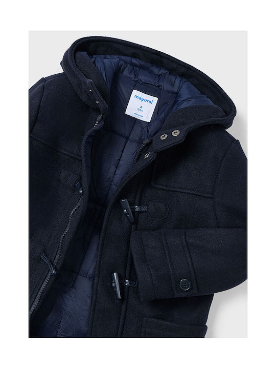 Mayoral Kids Coat Montgomery with Lining & Hood Blue