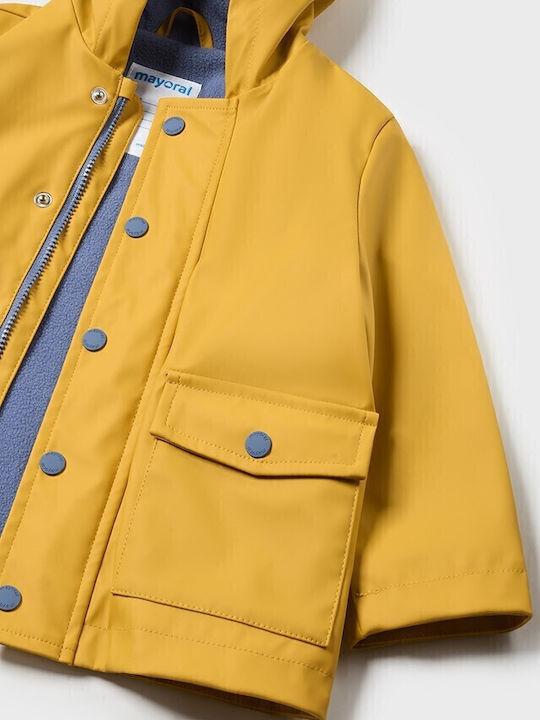 Waterproof Kids' Casual Jacket with Hood Yellow