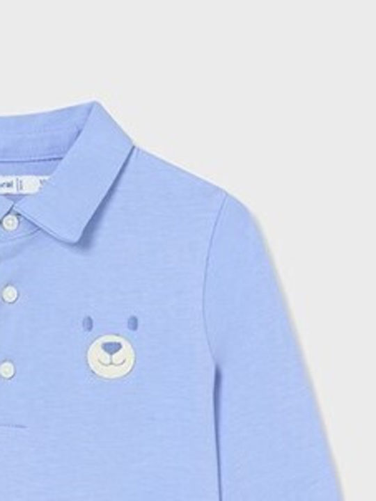 Mayoral Kids Polo Long Sleeve Blue