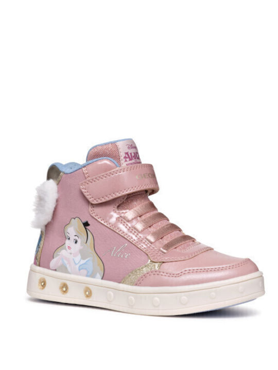 Skylin Παιδικά Sneakers High με Σκρατς Ροζ