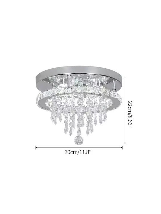 Lustră LED design modern cu accente de cristal X30, alb rece