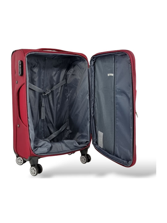 Playbags Βαλίτσες Ταξιδιού Υφασμάτινες Μπορντό με 4 Ρόδες Σετ 3τμχ