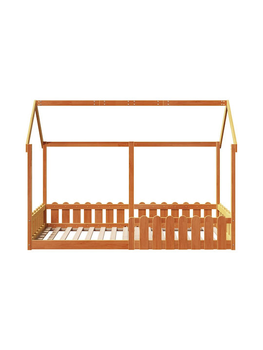 Kinderbett Einzeln Braun für Matratze 90x200cm