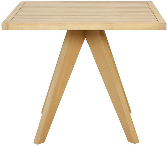 Wood Garden & Terrace Table for Small Spaces Doga Natural 90x90x75cm
