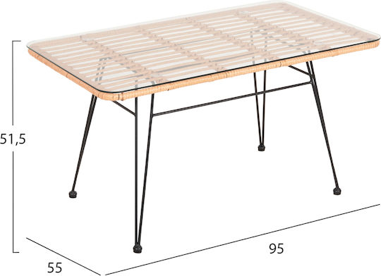 Τραπέζι Καθιστικού Allegra 95x55x51 Μαύρο Τραπέζι Καθιστικού Allegra 95x55x51 Μαύρο