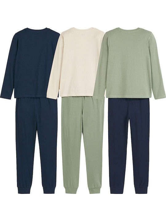 La Redoute Collections Детска пижама Зимна Зелена Комплект 3