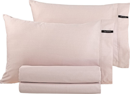 Guy Laroche Minimal Σεντόνι Ημίδιπλο με Λάστιχο 120x200+35εκ. Pudra