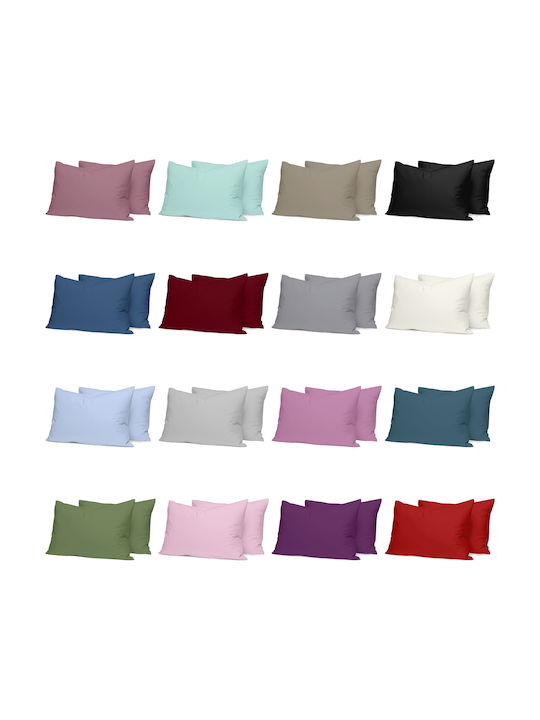 Casa Colori Σετ Μαξιλαροθήκες με Φάσα D.grey 50x70εκ.