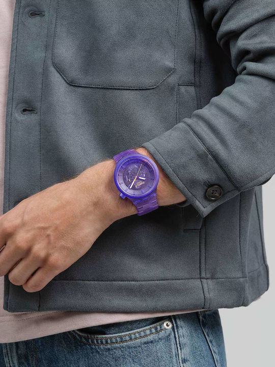 Swatch Swatch Women's Watch with Purple Rubber Strap