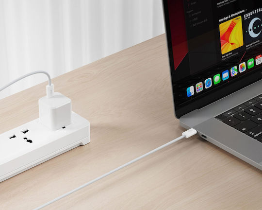 XO USB 2.0 Cable USB-C male - USB-C 60W PD Λευκό 1m 16.005.0356